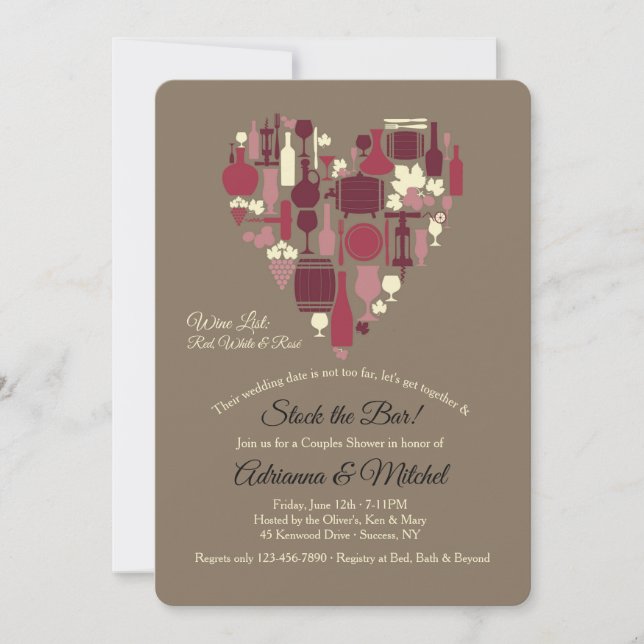 Invitación roja, blanca y rosada (Anverso)