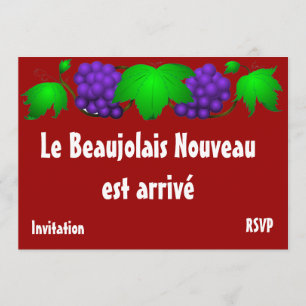 Invitación roja de Beaujolais