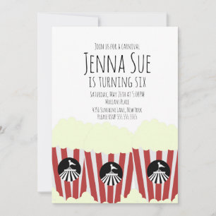 Invitación Roja de Cumpleaños de Carnaval de Palom