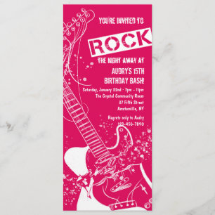Invitación Roja de Guitarra de Rock