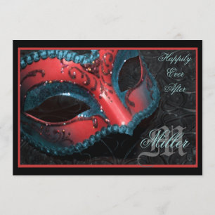 Invitación roja de la boda del renacimiento de la