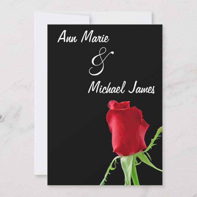 Invitación roja de la ducha de la boda del capullo (Anverso)