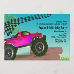 Invitación roja de la fiesta de cumpleaños del