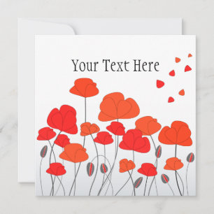 Invitación roja de las amapolas