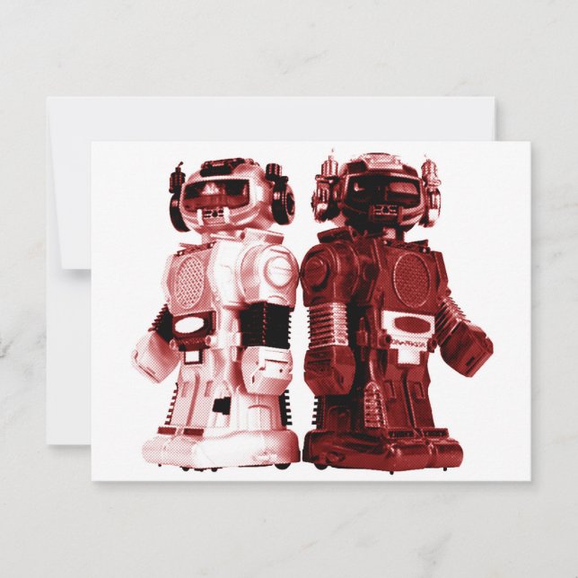 invitación roja de los robots (Anverso)