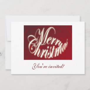 Invitación roja de Navidad alegre