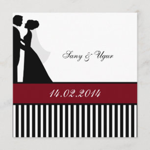 Invitación roja de nupcial de pareja de nupcial
