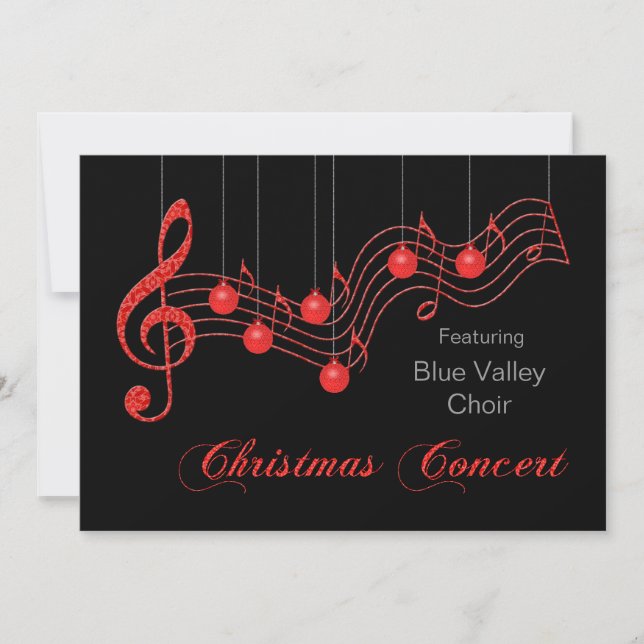 Invitación roja del concierto del navidad del (Anverso)