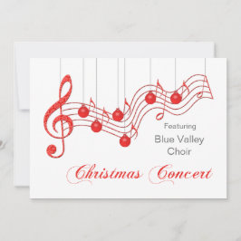 Invitación roja del concierto del navidad del