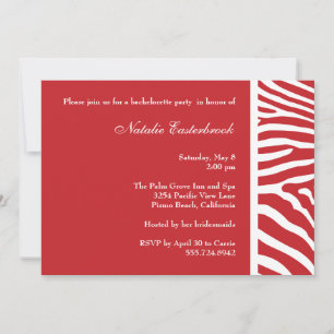 Invitación roja del fiesta de Bachelorette de la