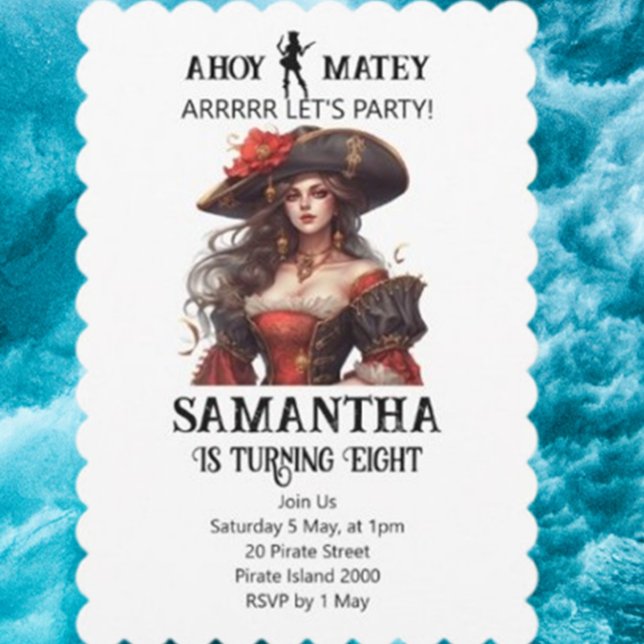 Invitación Roja del Partido Pirata (Join the Pirate Party Red birthday and make your voice heard. )