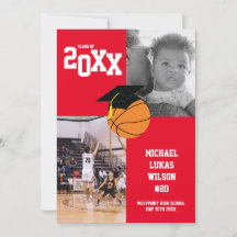 Invitación Roja Deportiva de Baloncesto Graduación