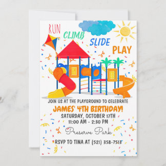 Invitación roja en el área de juegos