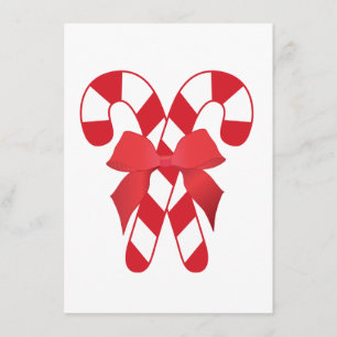 Invitación roja y blanca de los bastones de