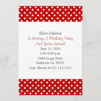Invitación roja y blanca del fiesta de la
