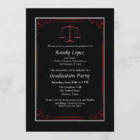 Invitación roja y negra de la escala de la