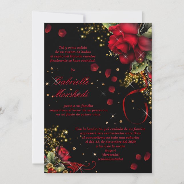 Invitación roja y negra del membrillo (Anverso)