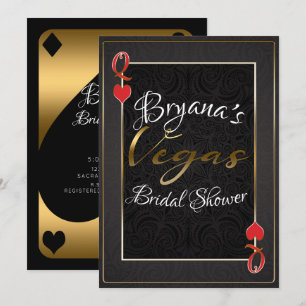 Invitación Rojas Negras Oros Reina Corazones Vegas Despedida