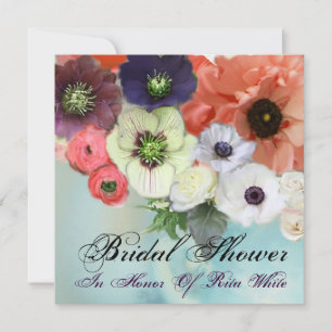 INVITACIÓN ROJAS ROSAS BLANCAS Y FLORES DE ANEMONE DUCHA NUPC