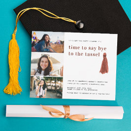 Invitación Rojo | Adiós al borla Fiesta de fotos de graduació