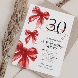 Invitación Rojo Arco de Coqueta de Acuarela Fiesta de Cumpl
