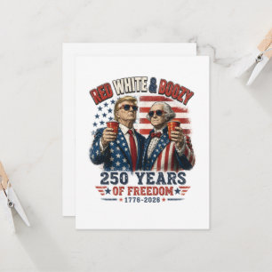 Invitación Rojo Blanco Borracho Trump George Washington 250