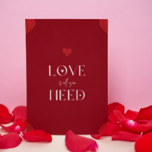 Invitación Rojo, Blanco, El Amor Es Todo Lo Que Necesitas, Ro