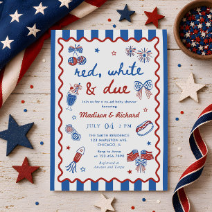 Invitación Rojo Blanco y a punto para el Cuatro de Julio Cump