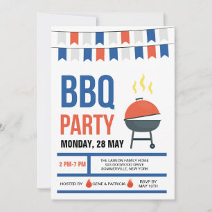 Invitación Rojo Blanco y Azul