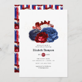 Invitación Rojo blanco y azul 4 de julio ducha de novias