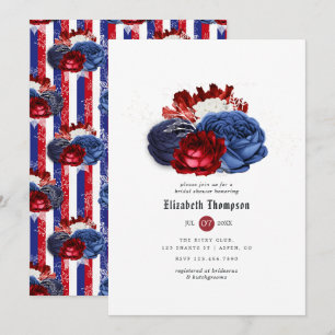 Invitación Rojo blanco y azul 4 de julio ducha de novias