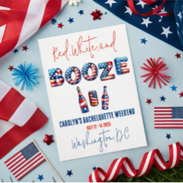 Invitación Rojo, Blanco y Bebida, Despedida de Soltera Patrió
