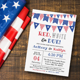 Invitación ¡Rojo, blanco y debido! 4 De Julio Baby Shower