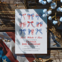 Invitación Rojo, blanco y dos arcos 4 de julio 2° cumpleaños