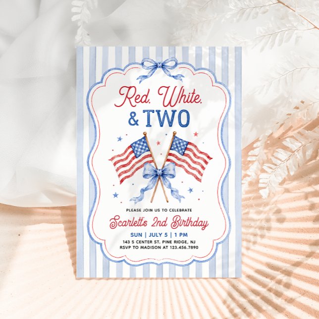 Invitación Rojo Blanco y Dos Cumpleaños Patrióticos 2 (Subido por el creador)