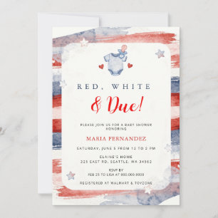 Invitación Rojo Blanco y Esperado 4 de Julio Cumpleaños de Ve