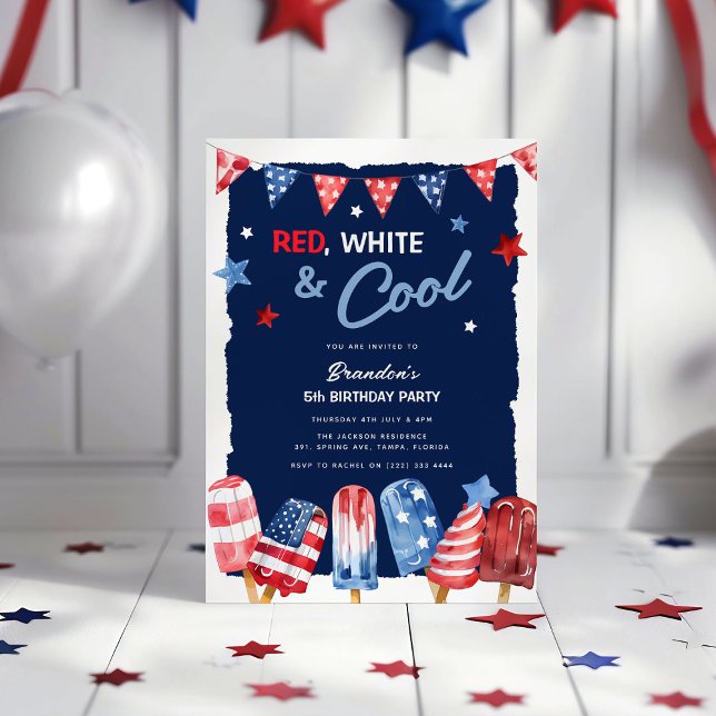 Invitación Rojo, Blanco y Guay 4 de julio (Subido por el creador)