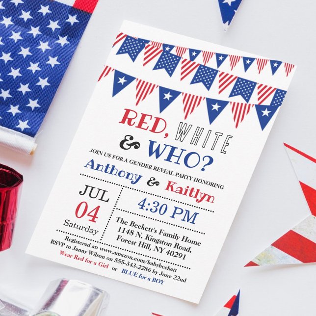 Invitación ¿Rojo, Blanco y Quién? 4 De Julio Fiesta De Revela (Subido por el creador)