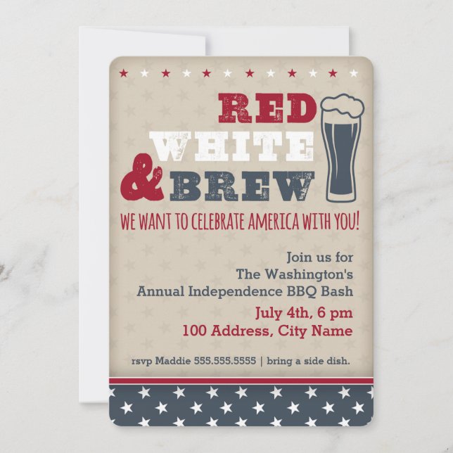 Invitación Rojo, blanco y rojo (Anverso)