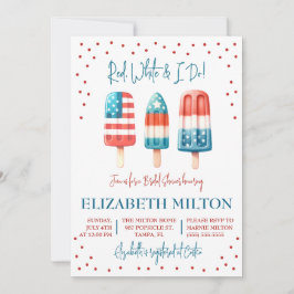 Invitación Rojo, blanco y yo hacemos ducha de novia popsical 