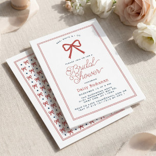 Invitación Rojo Blanco y Yo Hago Tema Nupcial Rojo Moderno