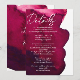 Invitación Rojo burdeos profundo acuarela abstracto tinta vin