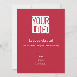 Invitación Rojo cardenal - fiesta de empresa festiva