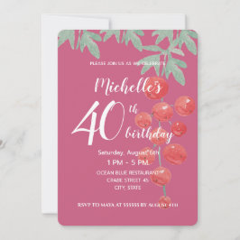 Invitación Rojo currante Berries Watercolor Pintado a mano