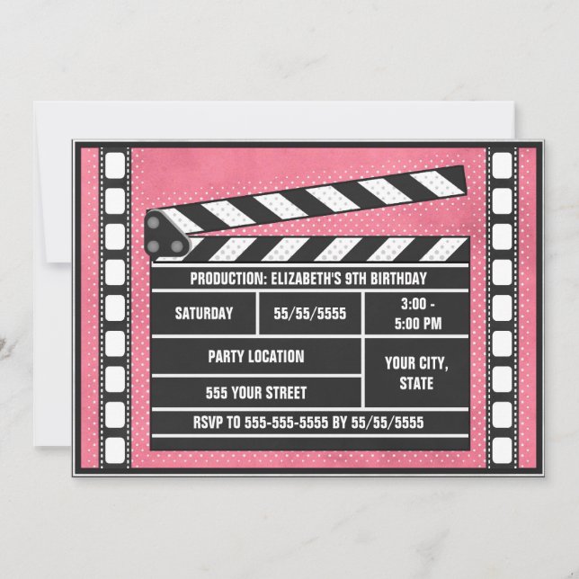 Invitación Rojo de la tablilla de la fiesta de cumpleaños de (Anverso)