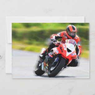 Invitación Rojo de motocicleta