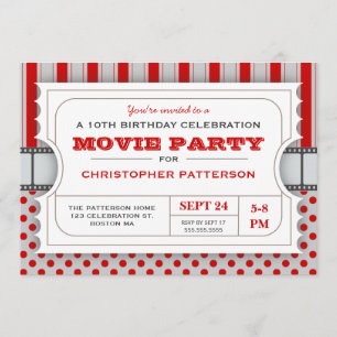 Invitación Rojo del boleto el de la admisión de la fiesta