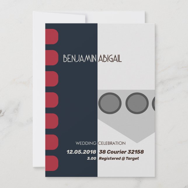 Invitación Rojo espacial geek moderno y princesa mínimo (Anverso)