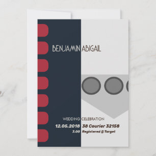 Invitación Rojo espacial geek moderno y princesa mínimo