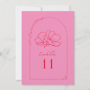 Invitación Rojo floral + Boda rosa